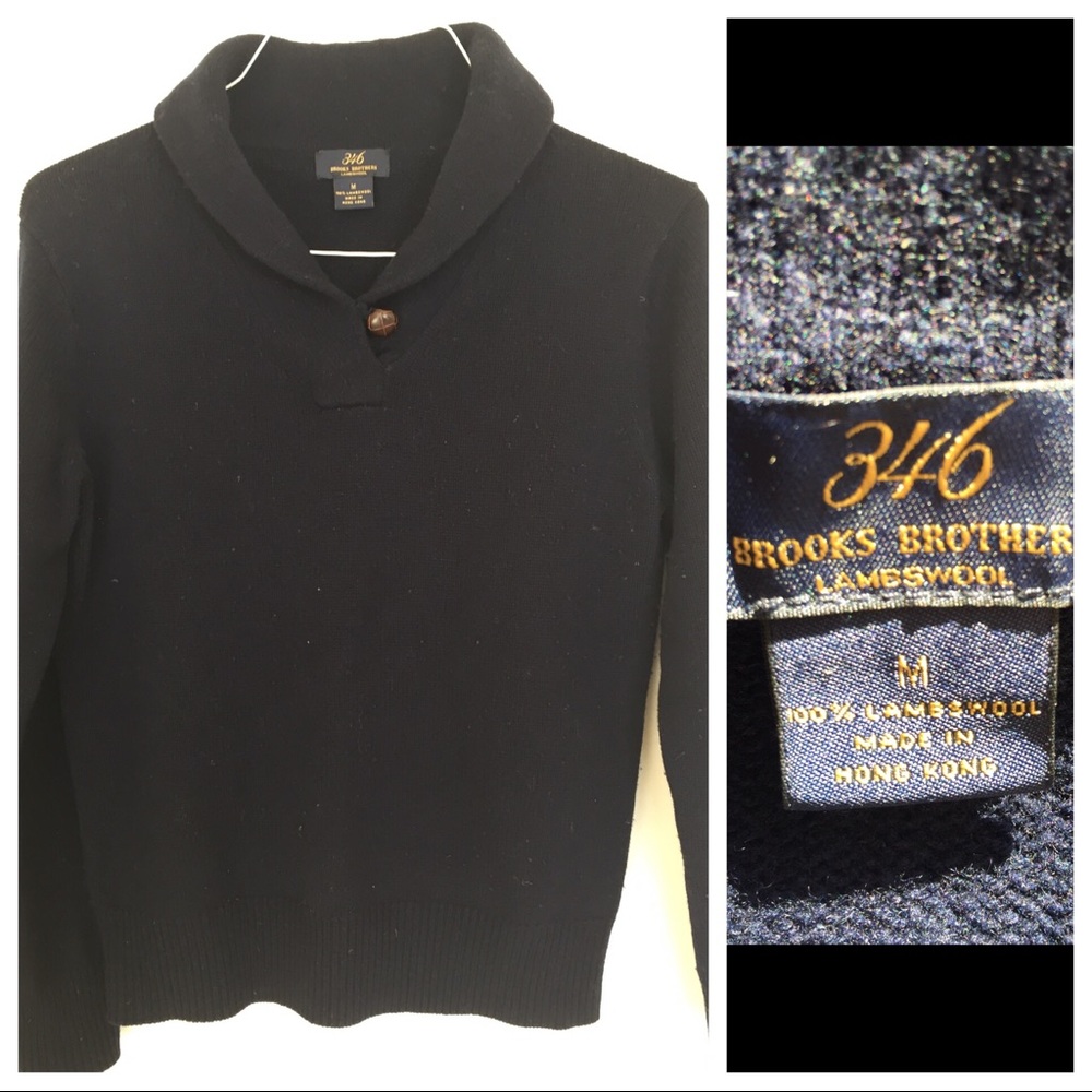Brooks Brothers 100% Lambswool Navy Sweater